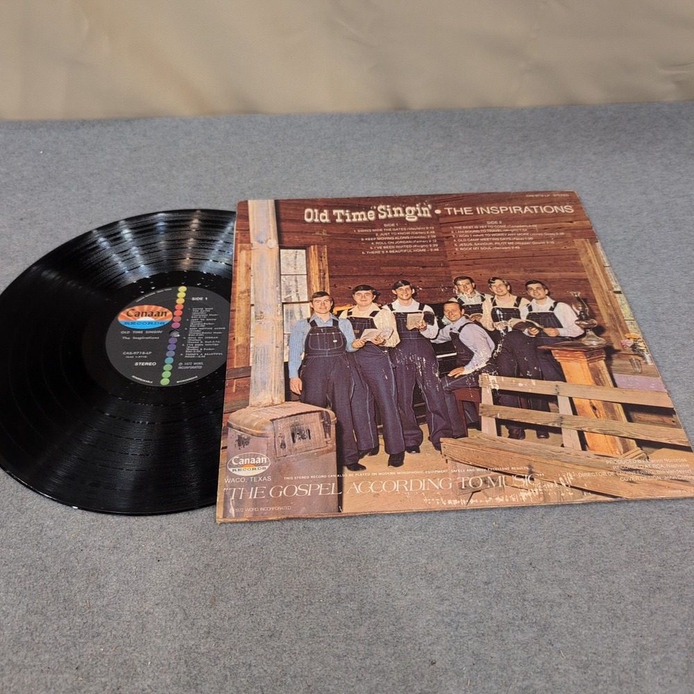 The Inspirations Old Time Singin' Vinyl LP Signed Canaan Records CAS-9718 - Picture 4 of 4